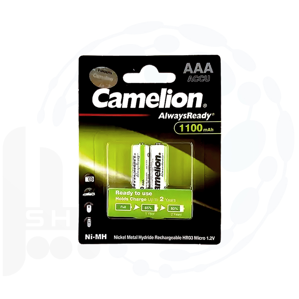 باتری نیم قلمی قابل شارژ 2 تایی کملیون مدل Always Ready Camelion 1100mAh